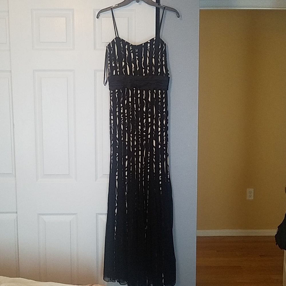 Long black/beige formal dress.